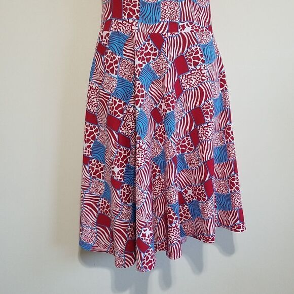 Red Multicolored Animal Print Dress Sz small - Picture 5 of 9